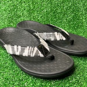 VIONIC Sequin TideSQ Flip Flop Sandals Zebra print SIZE 8